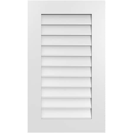 Ekena Millwork Vertical Surface Mount PVC Gable Vent: Non-Functional, w/ 3-1/2"W x 1"P Standard Frame, 20"W x 34"H GVPVE20X3401SN